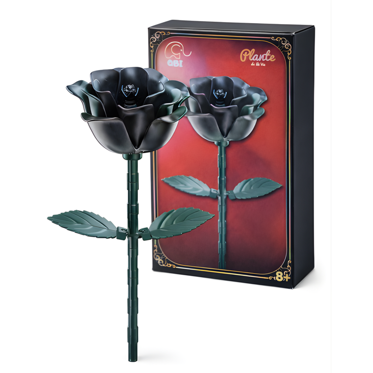 QBI, otwierana czarna róża, klocki konstrukcyjne, 45 elementów