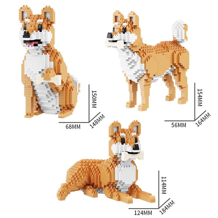 QBI, Pies Shiba, 3w1, klocki konstrukcyjne, 1079 elementów