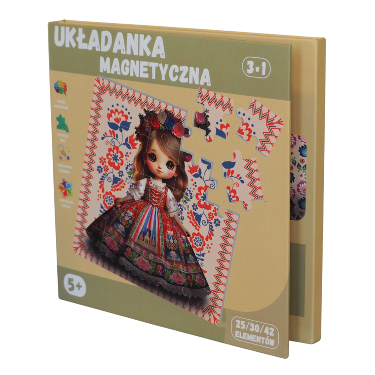 QBI, Stroje regionalne, puzzle magnetyczne, 25+30+42 elementy