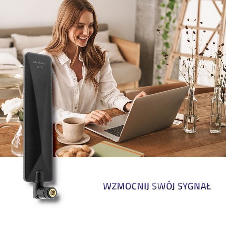 Qoltec, antena 4g Lte dookólna, 7dbi, wewnętrzna