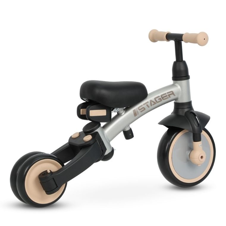 Qplay, Stager, rowerek 3-kołowy 3w1, Silver