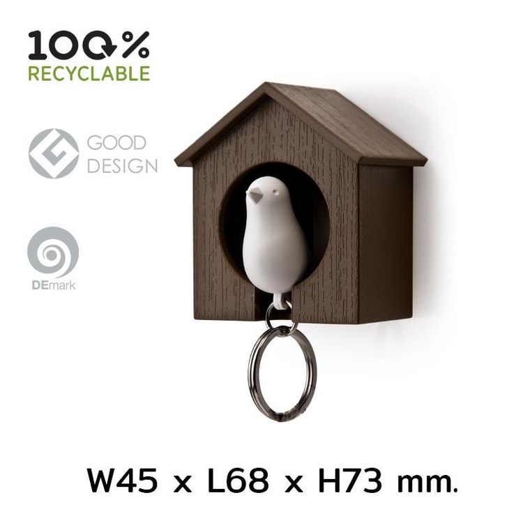 Qualy, Budka, wieszak na klucze, czarno-niebieski, 10091-BK-BU