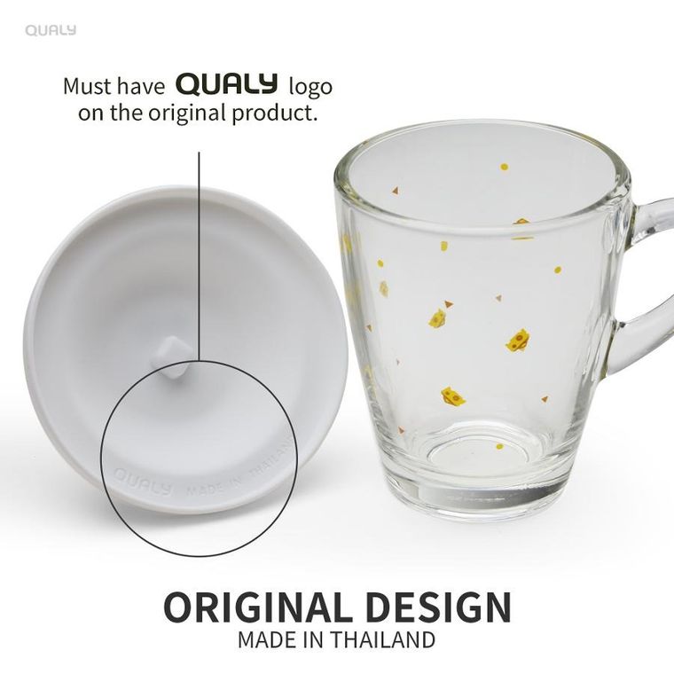 Qualy, kubek z pokrywką, myszka, 10430-WH-GY