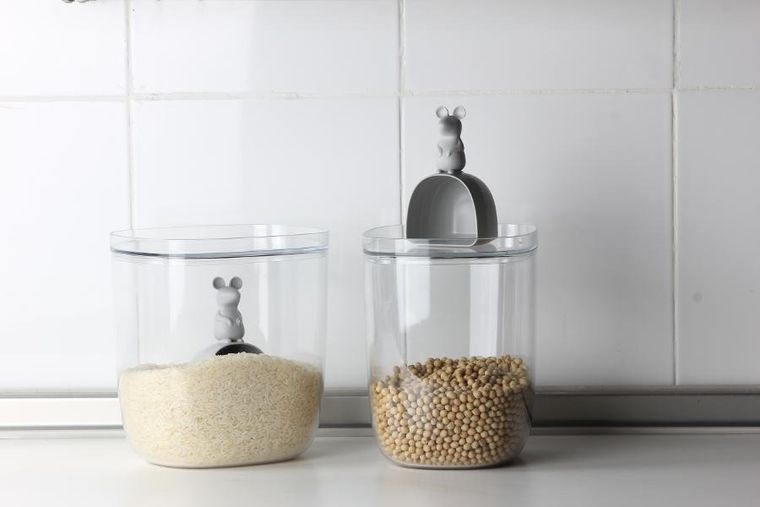 Qualy, Lucky Mouse, pojemnik do przechowywania, szary, 3,5l