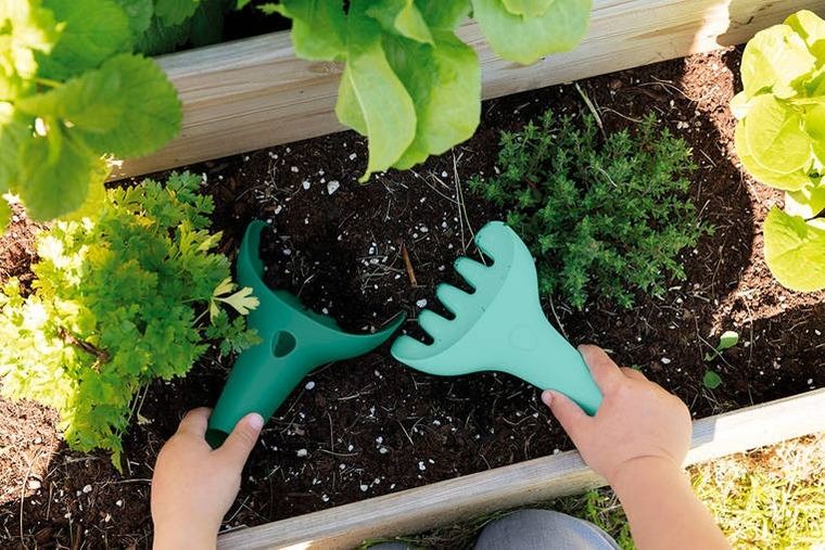 Quut, Raki Garden, łopatka i grabki do piasku, green