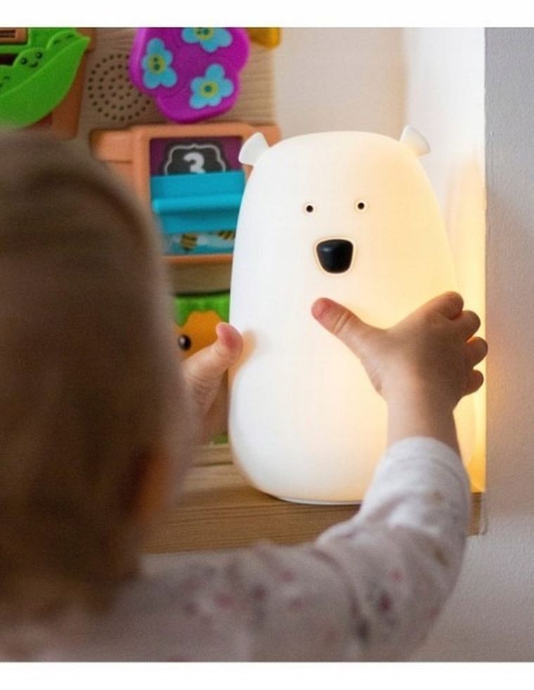 Rabbit & Friends, duży miś, lampka silikonowa, biała