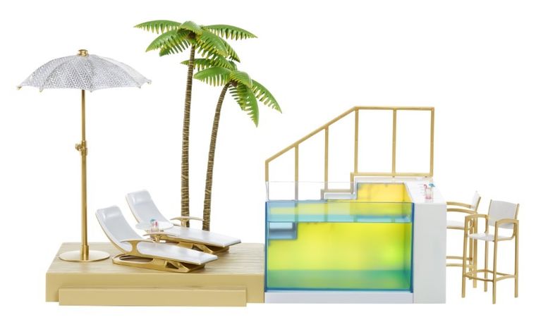 Rainbow High, Pool & Beach Club, zestaw z basenem zmieniającym kolory