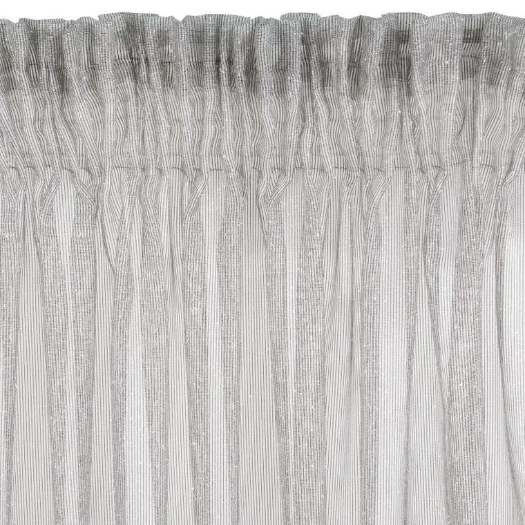 Raja, firana jednokolorowa z moherową błyszcząca nicią, zdobiona falbanami, 140-270 cm