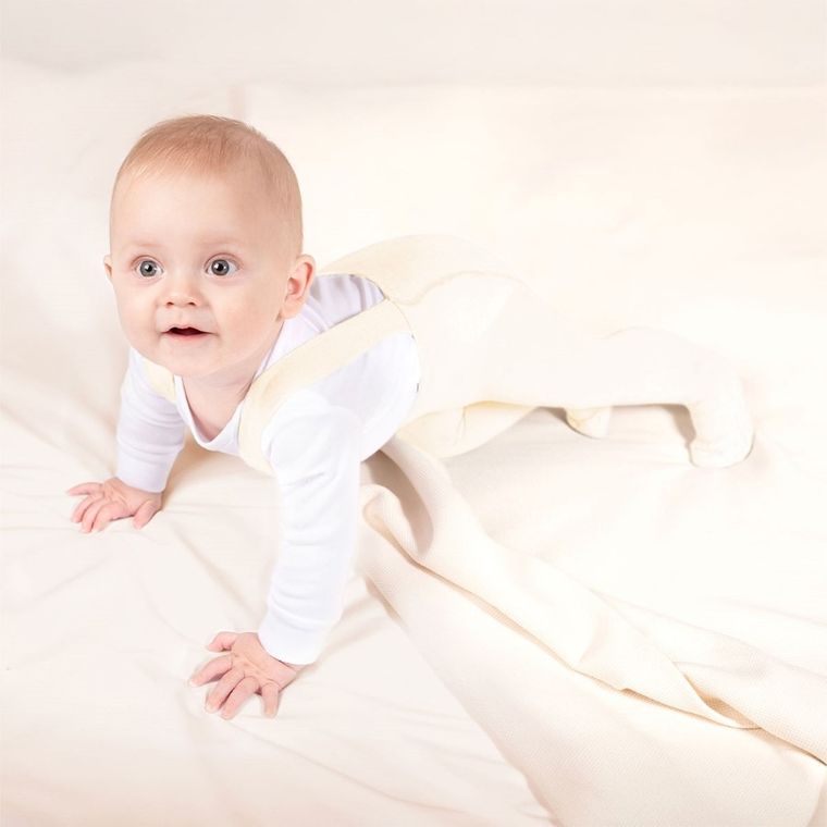 Rajstopy dziecięce z szelkami, bambusowe, ecru, Nicol