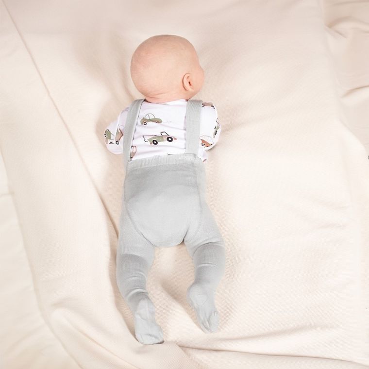 Rajstopy dziecięce z szelkami, bambusowe, szare, Nicol