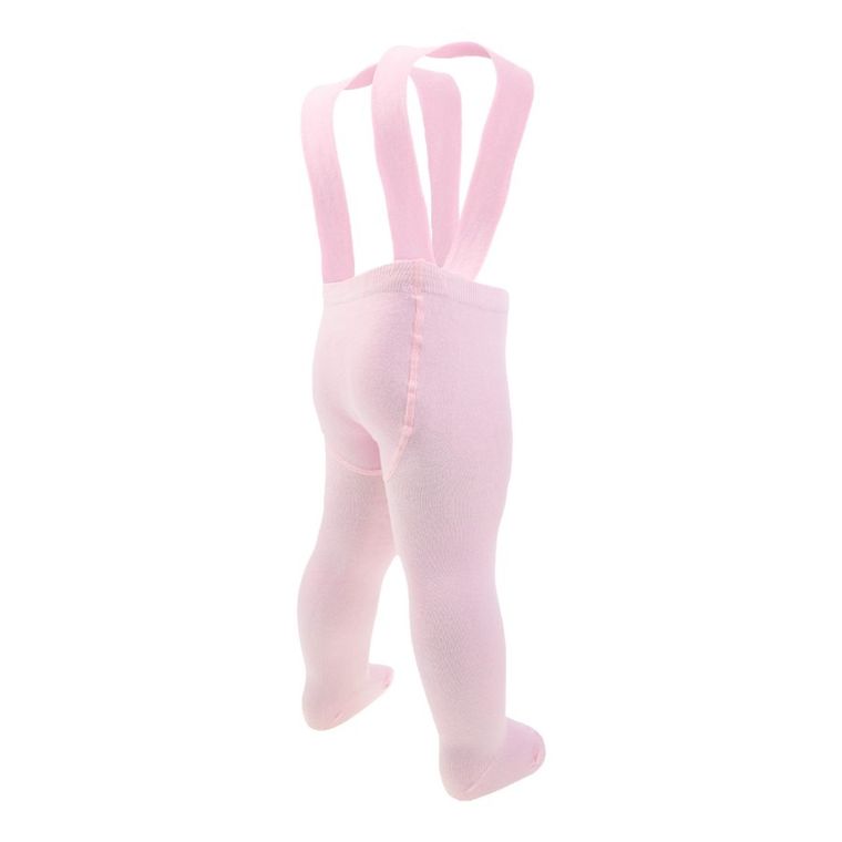 Rajstopy dziewczęce z szelkami, bambusowe, różowe, Nicol