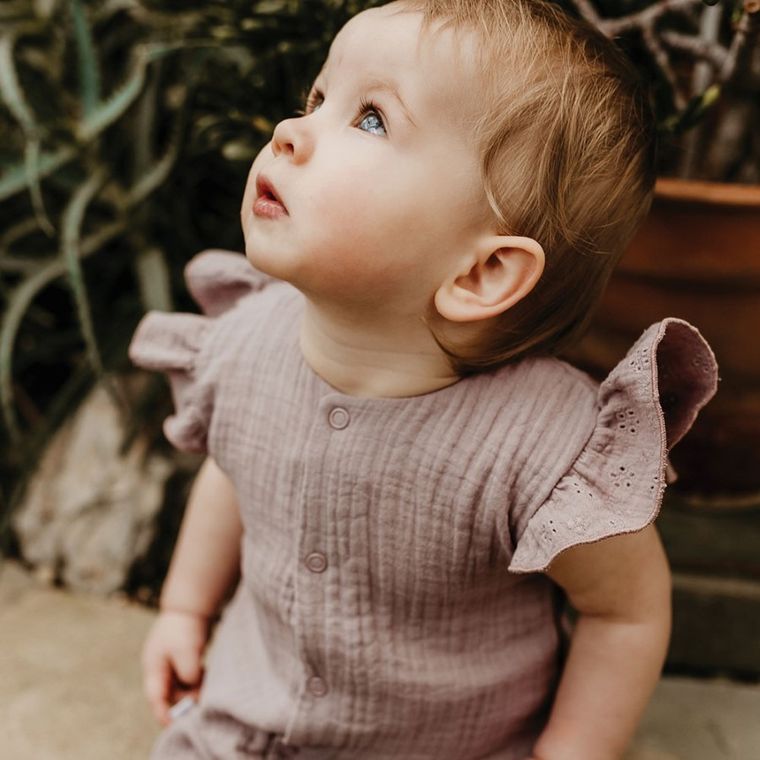 Rampers dziewczęcy, fioletowy, Eevi