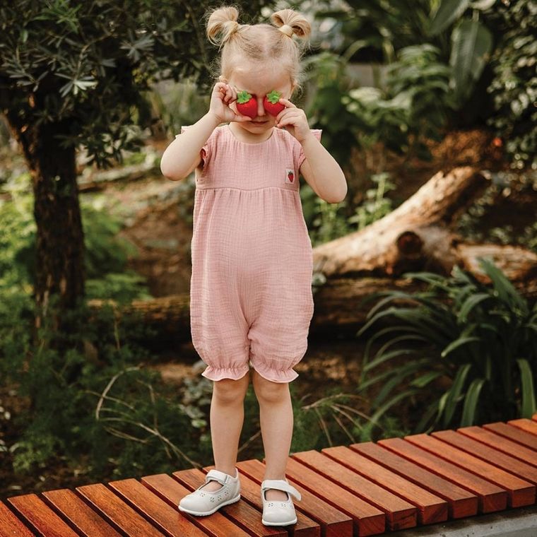 Rampers dziewczęcy, koralowy, Eevi