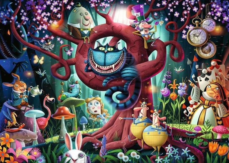 Ravensburger, Alicja w krainie czarów, Prawie wszyscy są szaleni, puzzle, 1000 elementów