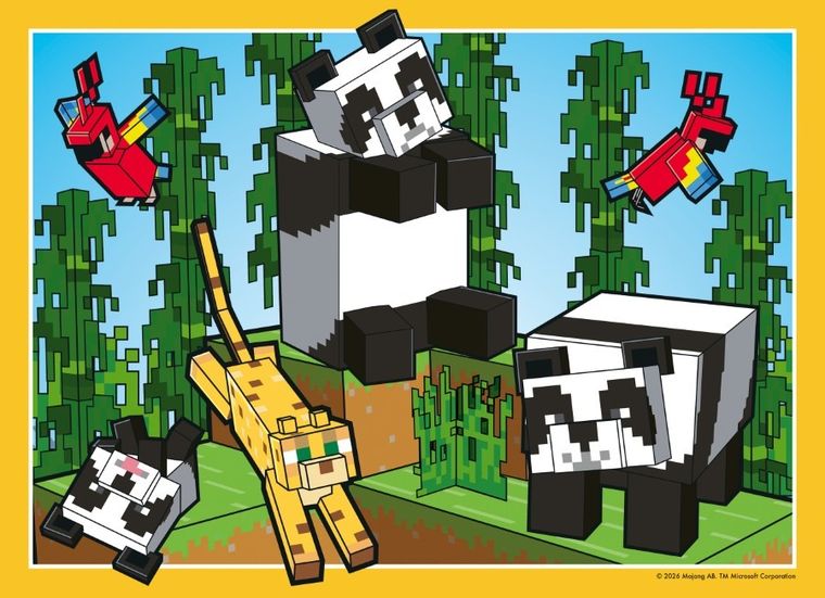 Ravensburger, Minecraft, puzzle, 4-100 elementów