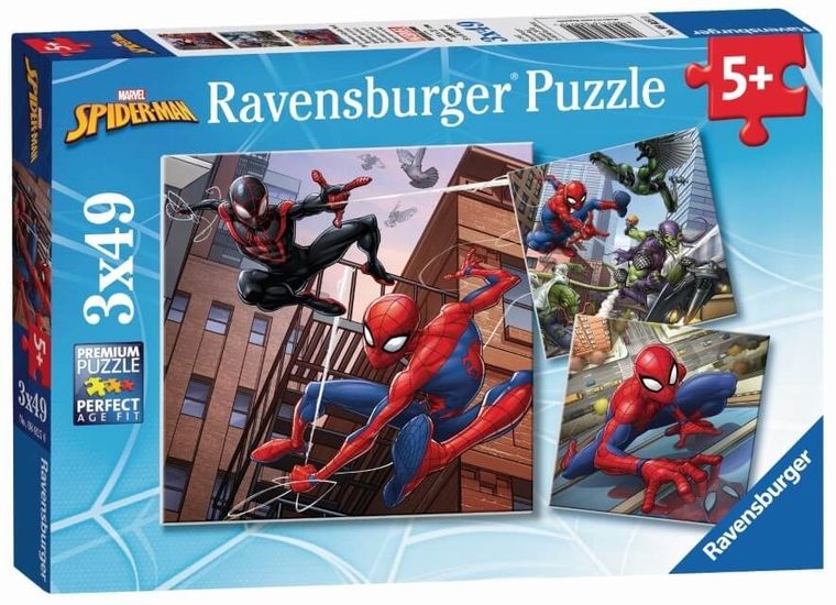 Ravensburger, Spider-Man w akcji, puzzle, 3-49 elementów