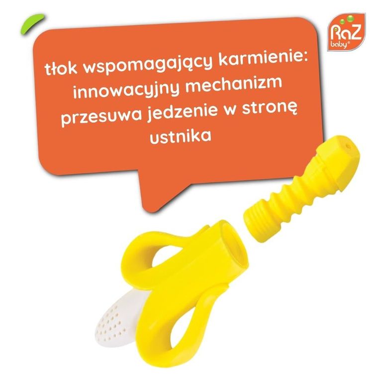 RaZbaby, Fruitique, silikonowy gryzak do owoców i pokarmu, banan