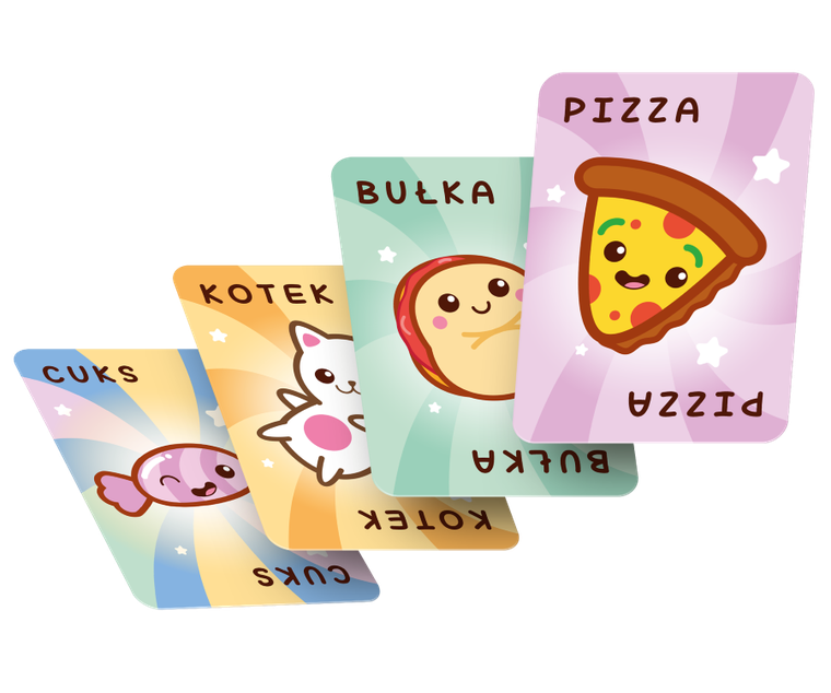 Rebel, Bułka, Kotek, Pizza, gra familijna