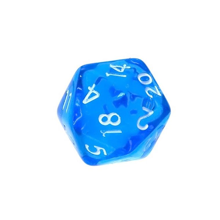 Rebel, komplet kości mini, kryształowe, niebieskie