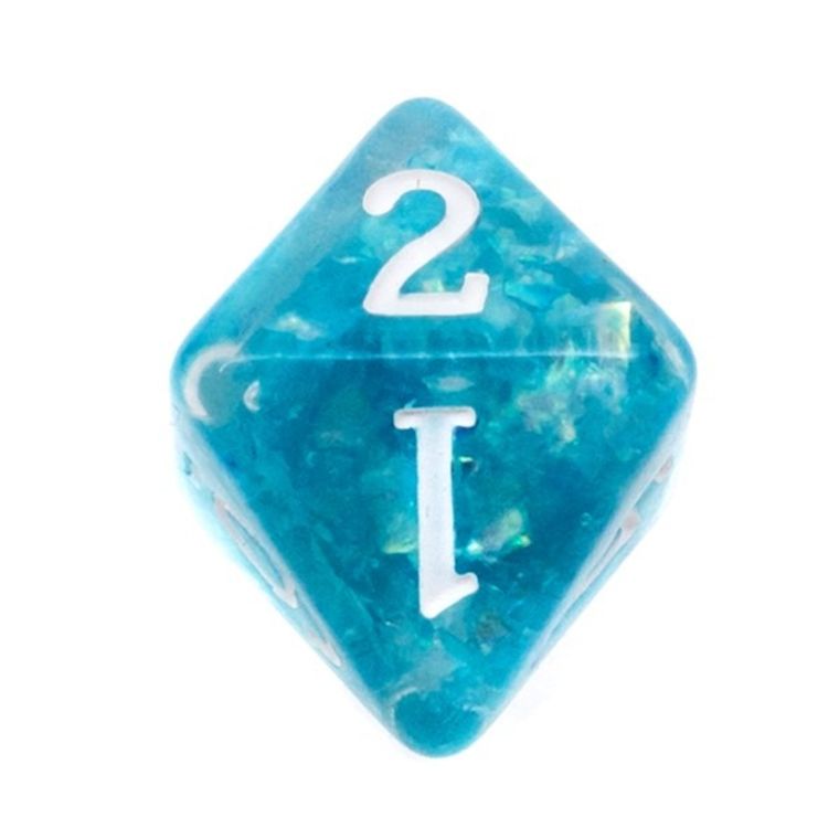 Rebel, komplet kości RPG, gęsty rdzeń, morskie białe cyfry