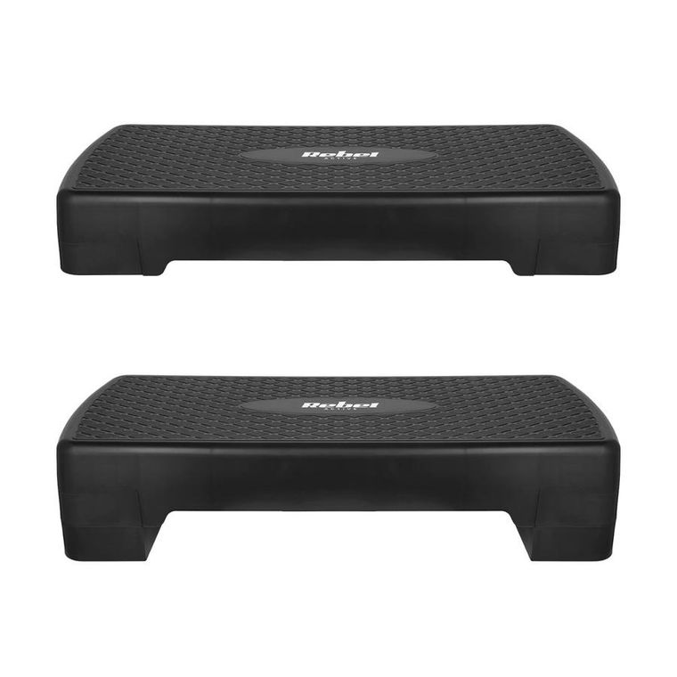 Rebel, step do aerobiku i ćwiczeń fitness, 2 stopnie, czarny, 68 cm, RBA-3228-BK