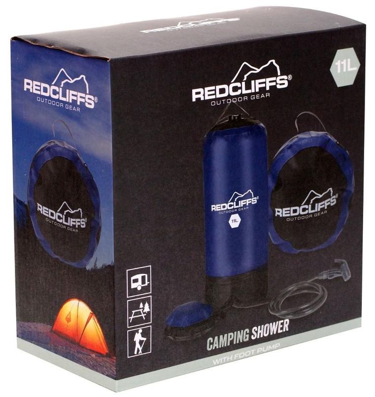 RedCliffs, prysznic solarny turystyczny, 11 l, z pompką