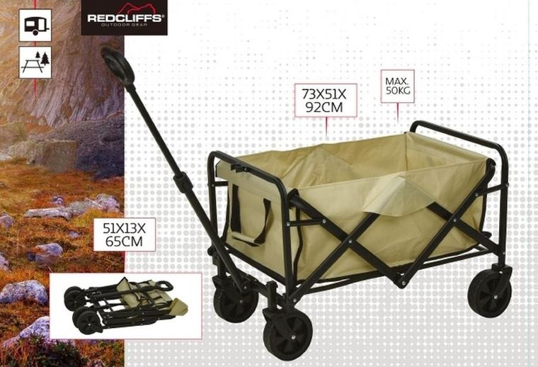 RedCliffs, wózek turystyczno-plażowy, składany, 71-50-48 cm