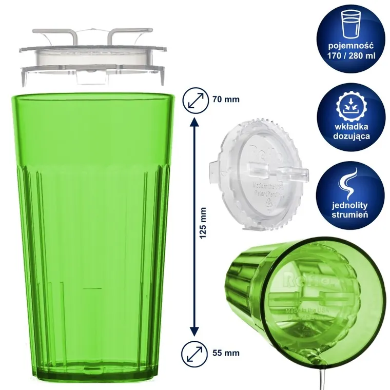 Reflo, kubek do nauki picia, zielony, 280 ml