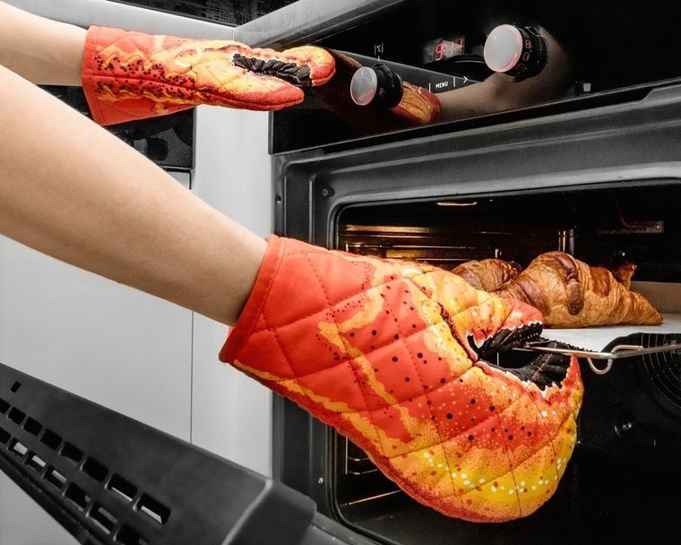 Rękawice kuchenne, krab, pomarańczowy