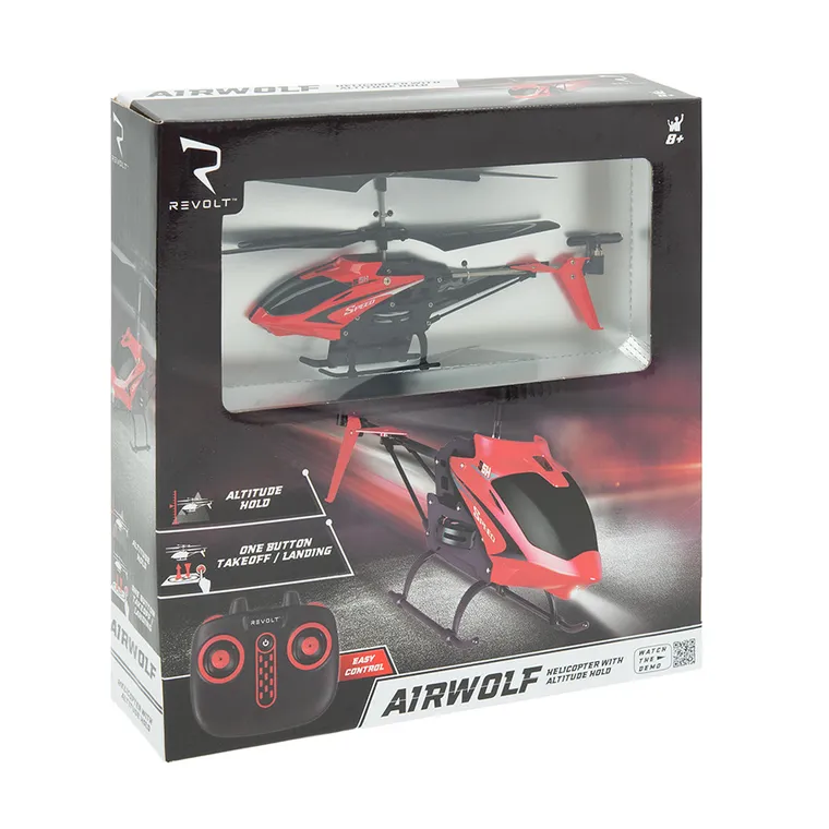 Revolt, Airwolf RC, helikopter, pojazd zdalnie sterowany, czarno-czerwony