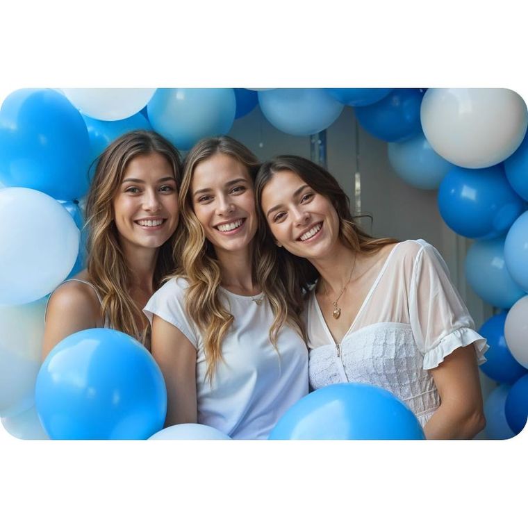 Ricokids, butla z helem, z balonami i wstążką, na 30 balonów