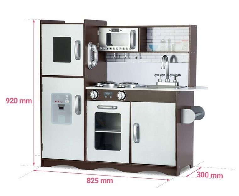 Ricokids, drewniana kuchnia do zabawy, 92-30-82,5 cm