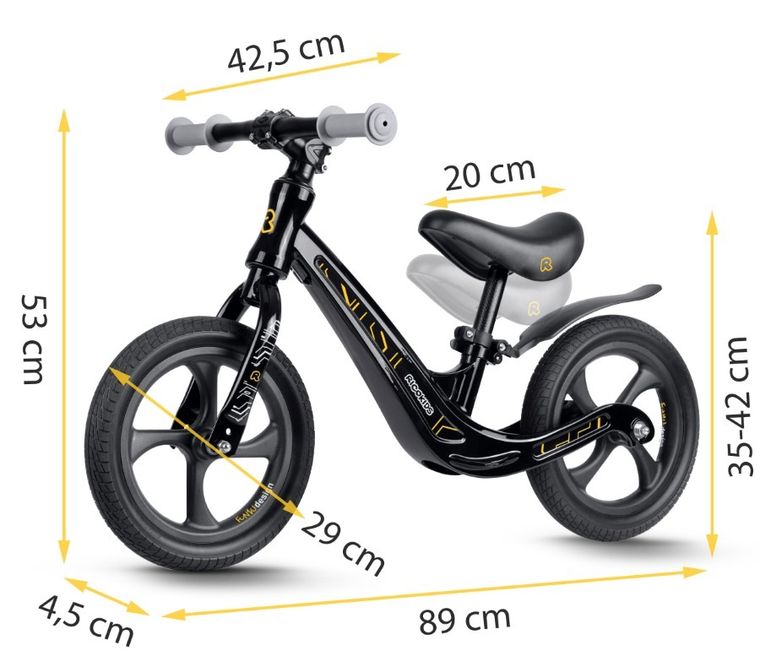 Ricokids, Funnu, rowerek biegowy dla dzieci, czarny