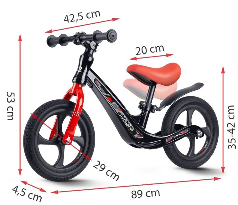 Ricokids, Funnu, rowerek biegowy dla dzieci, czarny
