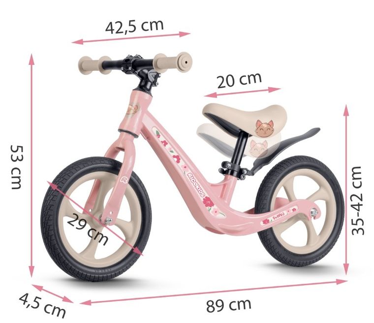 Ricokids, Funnu, rowerek biegowy dla dzieci, różowy