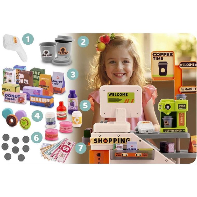 Ricokids, interaktywna kasa sklepowa, zestaw z akcesoriami