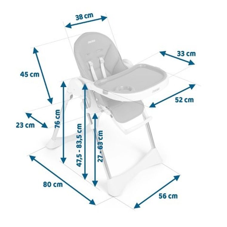 Ricokids, Lindo, krzesełko do karmienia i leżaczek, kremowe