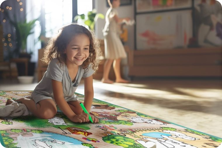 Ricokids, mata piankowa do kolorowania, 120-90-0,3 cm