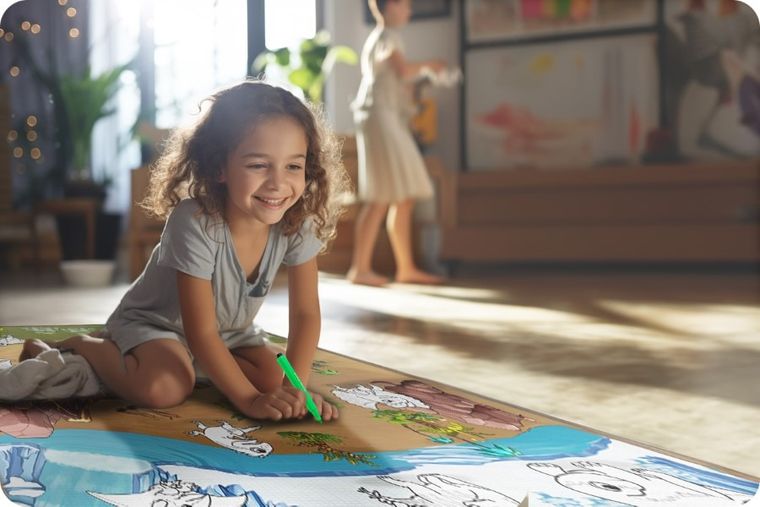 Ricokids, mata piankowa do kolorowania, 120-90-0,3 cm