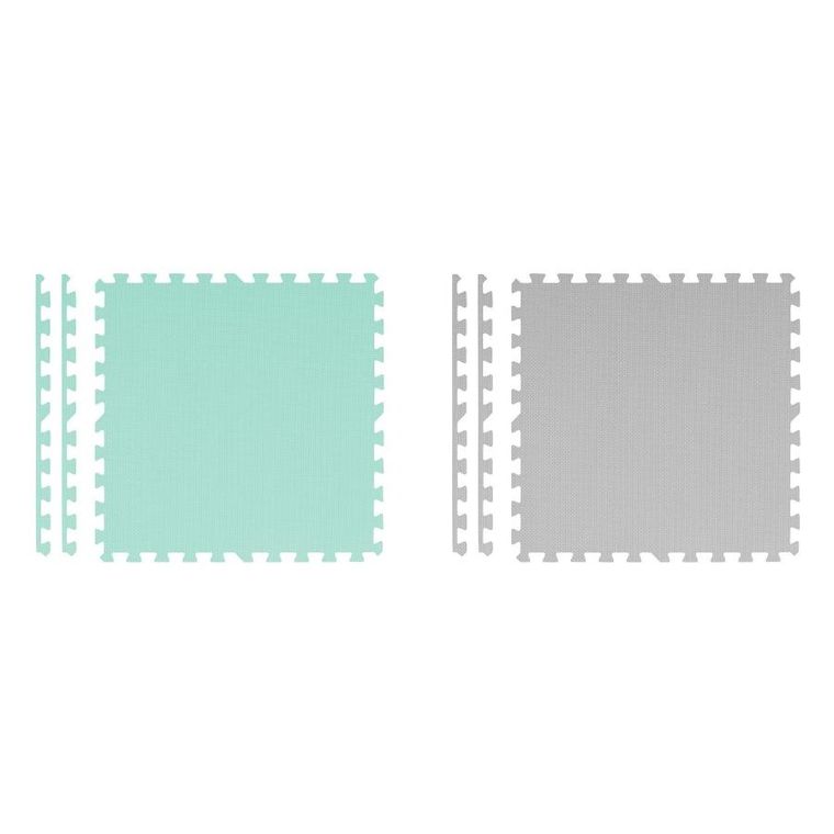 Ricokids, mata piankowa, szaro-turkusowa, 180-180 cm, 9 szt.