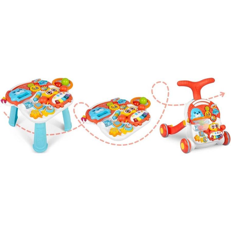 Ricokids, pchacz, chodzik edukacyjny 2w1, RK-810, biało-czerwony