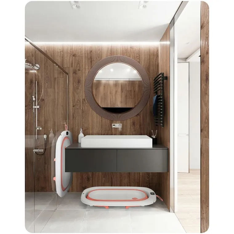 Ricokids, RK-287, wanienka składana z termometrem i wkładką, biało-różowa