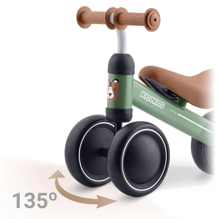 Ricokids, rowerek biegowy dla dzieci, trójkołowy, zielony