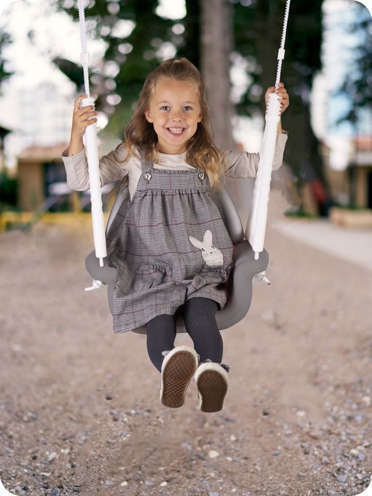 Ricokids, Słonik, huśtawka kubełkowa, 3w1, szaro-biała