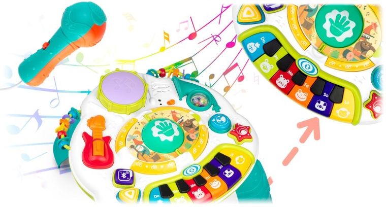 Ricokids, stolik edukacyjny, interaktywny z mikrofonem, Bluetooth