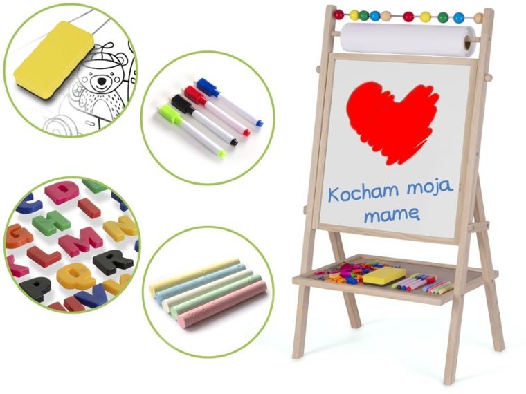 Ricokids, tablica drewniana z papierem, 78-44-29 cm