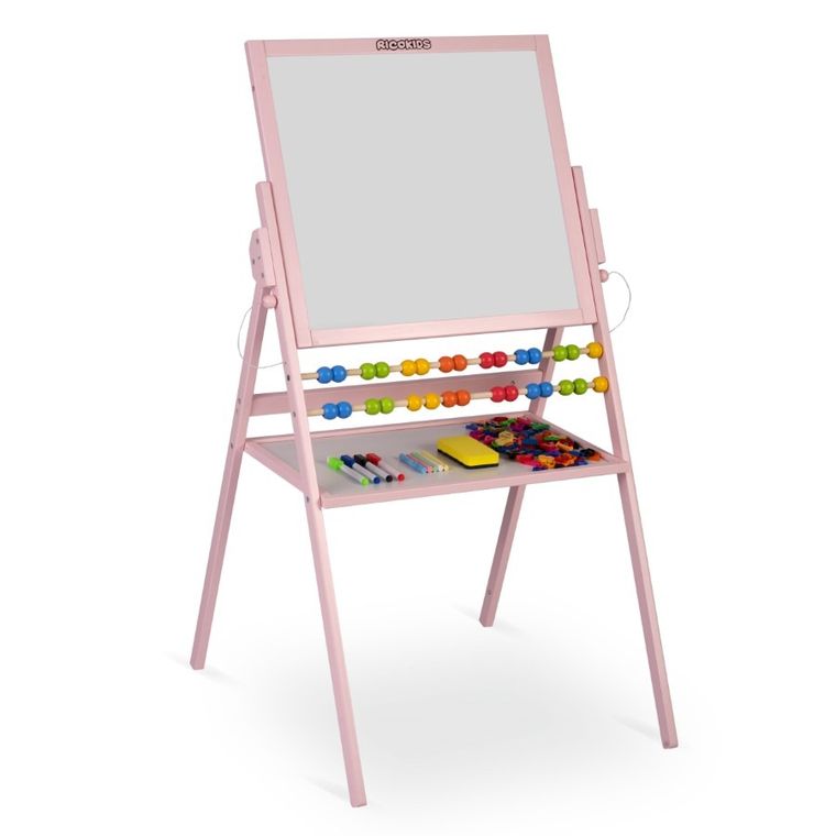 Ricokids, tablica magnetyczna, drewniana, 101-57-55 cm, różowa