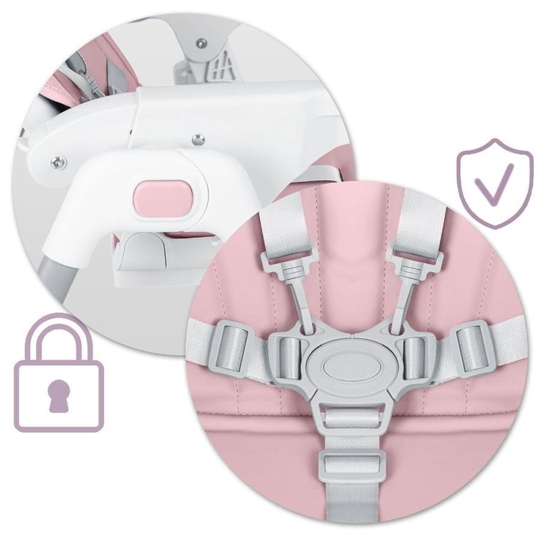 Ricokids, Tulo, krzesełko do karmienia, różowe