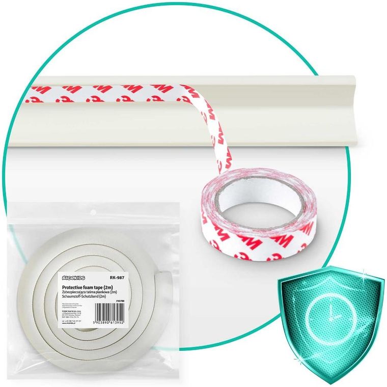 Ricokids, Zabezpieczająca taśma piankowa Ricokids 798700 biała 2 m