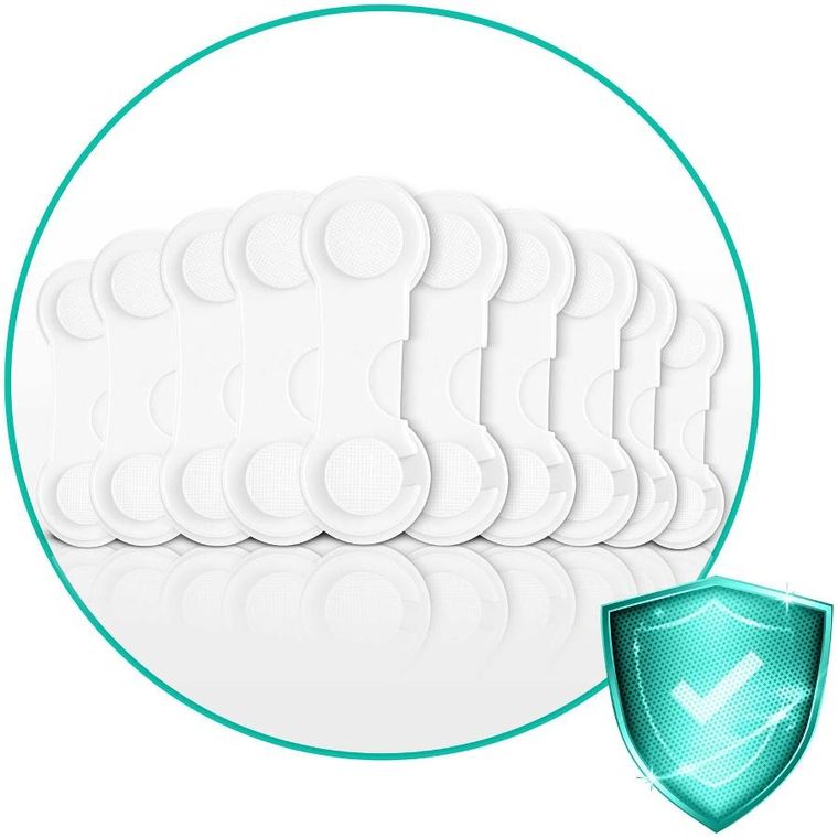 Ricokids, zabezpieczenie otwierania szafek, białe, 10 szt.